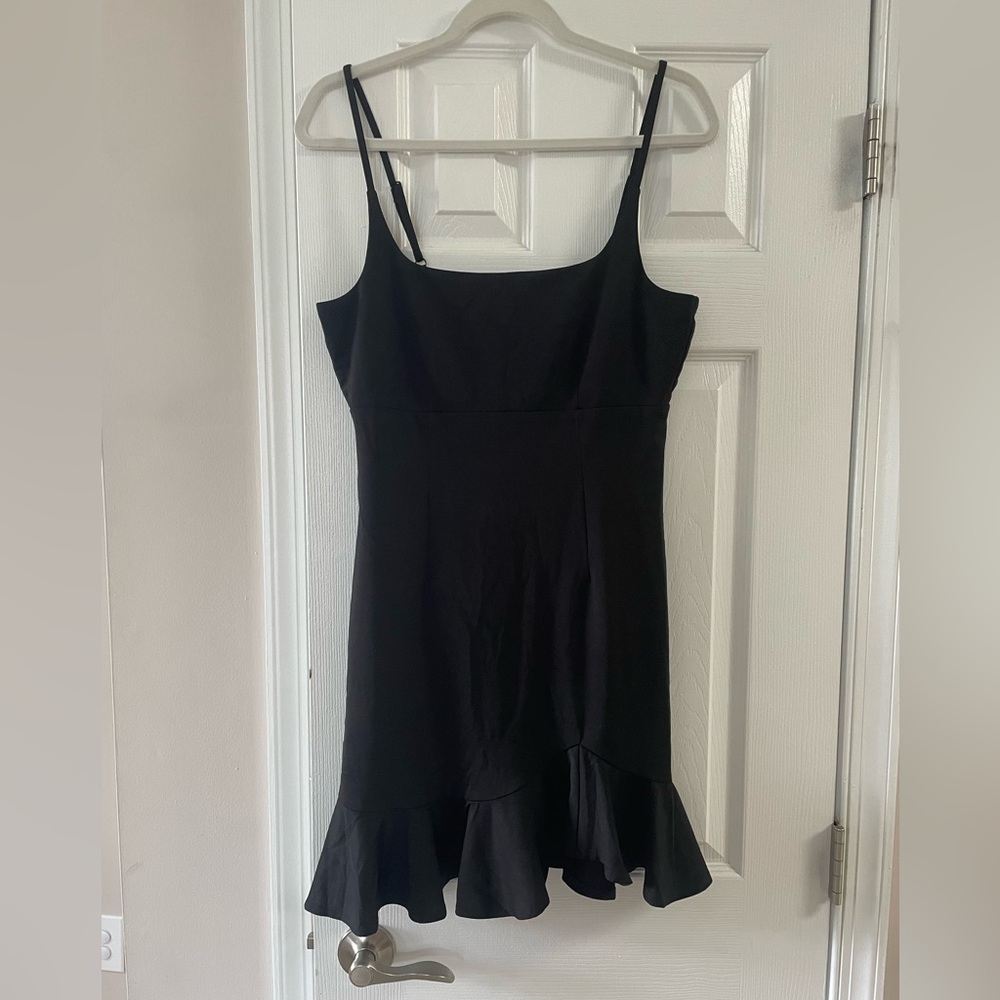 Lulus Heart Eyes Black Ruffled Bodycon Mini Dress - Size M